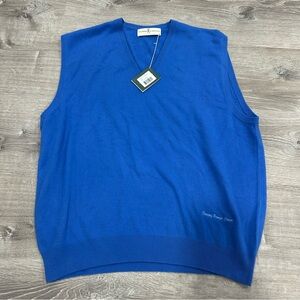 Fairway & Greene Men's Cashmere Capril Blue Sweater Vest NWT Size XL